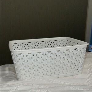 White Woven Storage Basket